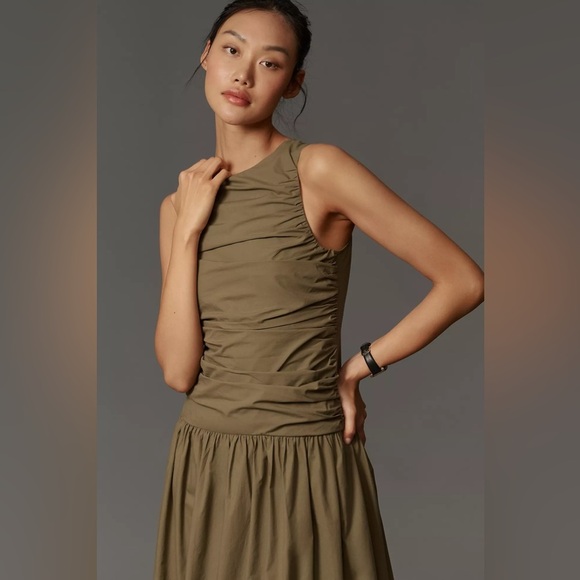 NWT Anthro 4th & Reckless Zendaya Sleeveless Ruched Drop-Waist Maxi Dress 🕶️ - Picture 7 of 8